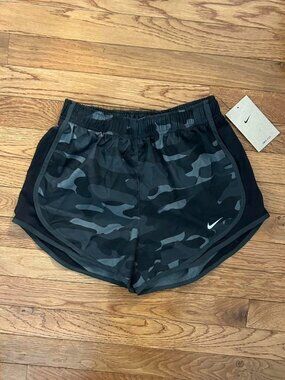 Nike Women's Black and Grey Shorts Camouflage running shorts size XS
